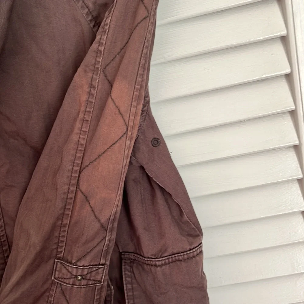 Hei Hei by Anthropologie Faroe Anorak crochet lace trimmed military jacket